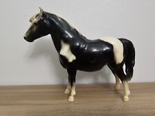 Vintage Breyer Horse #21 Glossy Black Pinto Shetland Pony Bald Face Socks Pink picture