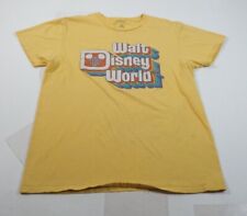 Disney Yellow Retro Walt Disney World Logo Graphic T-Shirt Size M Some Staining picture
