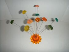 Vintage 1960's Mid Century Modern Kinetic Art  Acrylic 9in Tall 10 Flower Globes picture