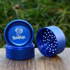 63mm 4-Layer Aluminum Alloy Concave Ashtray Shaped Herb Grinder Blue picture