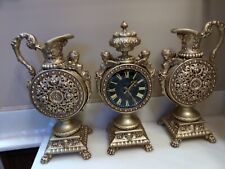 Rare Antique Ansonia Estruscan 3 Piece Clock Set, Pat. date 3/27/1877 & Working picture