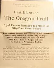 Last Blazes On The Oregon Trail New York Evening Post 1907 Article  picture