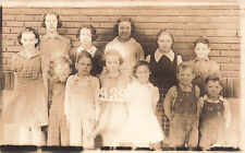 VINTAGE RPPC REAL PHOTO POSTCARD ONE ROOM SCHOOL CHILDREN 1939 110123 S picture