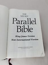 Holy Bible Parallel Edition King James Version NIV  Leather 1986 HTF Rare picture