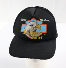 Vintage Harley Davidson Righteous Ruler Eagle Black SnapBack Hat Cap picture