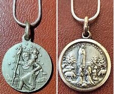 Vintage St. Christopher & NS do Rosario de Fatima Medal & 24