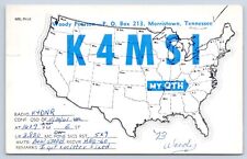 QSL CB Ham Radio K4MSI Morristown Tennessee Vtg Hamblen County TN 1961 Card picture