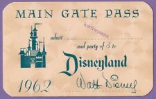 1962 DISNEYLAND MAIN GATE PASS Walt Disney Ticket NEVER USED ADMISSION +PARTY 3 picture