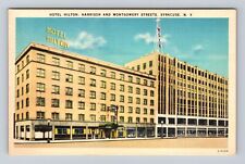 Syracuse NY-New York, Hotel Hilton, WSYR Tower, Advertising, Vintage Postcard picture