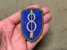 ORIGINAL WWII US 8TH INFANTRY DIVISION SLEEVE INSIGNIA PATCH-RARE GREEN BACK picture