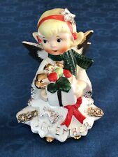 VTG Lefton Christmas Present Dec. Angel Figurine W/Rhinestones 1987J Japan picture