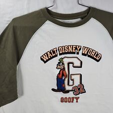 Vintage Walt Disney World Goofy Ringer  Shirt Mens XL Varsity Green Embroidered picture