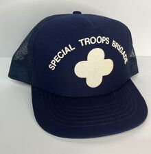 VTG Special Troops Brigade Blue Mesh Snapback Hat Cap Made in USA picture