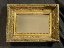 Antique Victorian Carved Wood and Gesso Gilt Floral Embellished Frame w/ Mirror picture