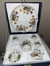 Nantucket Home Multicolor 10 pc Hand Painted Floral Kids Mini Tea Set In Box picture