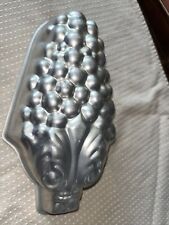 Vintage Silver Tone Aluminum Jello Mold Cake Pan Grapes picture