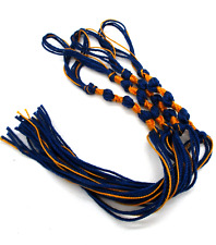 Tzitzit 4pc orange & dark royal blue (HANDMADE) 100% Mercerized Cotton. picture