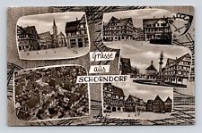 VINTAGE Postcard GERMANY GREETINGS from SCHORNDORF 1959 STUTTGART cancel picture