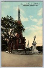 Biddeford, Maine - Universalist Church & Soldiers Monument - Vintage Postcard picture