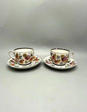 Vintage Verbilki USSR Hand Painted Porcelain Set Of 2 Tea Cups And Saucers picture