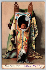 Kiowa Papoose Asleep Native American Indian Baby Ornate Carrier 1912 Postcard A6 picture