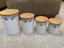4 Set of Lenox Poppies On Blue Canister Set Chinastone picture