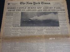 1934 SEPTEMBER 9 NEW YORK TIMES - MORRO CASTLE BURNS OFF ASBURY PARK - NT 6823 picture