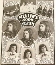 1899 MELLIN'S FOOD TRIPLETS Vtg Print Ad~Richmond KY Mason Boys Baby-Kids Photos picture