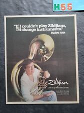 Buddy Rich Zildjian Cymbals Promo Print Advertisement Vintage 1980 picture