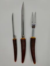 Vintage Stag Antler Handle Carving Set Lifetime Stainless USA  picture