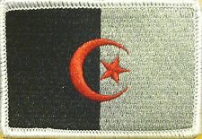 ALGERIA Flag Patch W/ VELCRO® Brand fastener Black & Gray Version  #1 picture