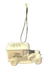 Lenox Porcelain Delivery Truck Christmas Ornament Holly Berries 1994 Vintage picture