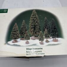 Dept 56 #52885 Natural Evergreens Tree Set of 8+ Christmas Village Accessories picture