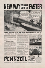 1934 Pennzoil Vintage B&W Print Ad  Full Page Go Faster Airplane Ephemera picture