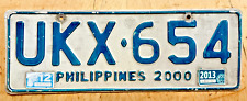 2013 PHILIPPINES 2000 PASSENGER LICENSE PLATE 