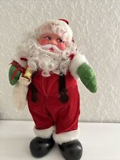 Vintage Rubber Faced Wind Up Musical Santa Claus Plush Doll 1950's? Rare 11