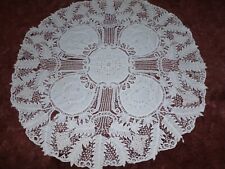 EXQUISITE Antique Victorian Tablecloth BATTENBERG Lace Handmade 59