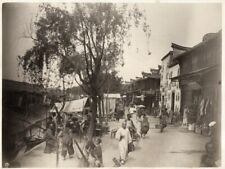 c.1880 PHOTO CHINA - STREET SCENE SHANGHAI ALBUMEN PRINT picture