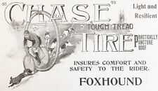 Antique c1898 L.C.CHASE&Co.Bicycle Tire Vtg Print Ad~Boston,Mass.Fox&Hound Scene picture