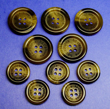 LIZ CLAIBORNE REPLACEMENT BUTTONS PLASTIC INSCRIBED HORN EFFECT , GOOD CONDITION picture