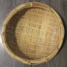 Large Sieve Woven Split Bamboo Basket Tray  picture