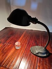 Vintage Eagle Gooseneck Lamp Cast Iron Industrial Desk Light Art Deco Brown USA picture