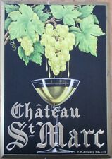 Wine 1949 French Advertising Sign, Chateau St. Marc, Color Litho, Embossed picture