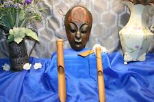 Indonesian Hand Crafted Tribal Face Mask Wood-Bamboo Wind Chimes antique  Sale* picture