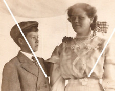 C 1907-1914 OOAK RPPC Madge Brinkman Girl Boy Velox Sepia picture