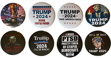 8-pack I'll Be Back Trump 2024 Campaign Buttons - Trump 2024 pins (2.25 inches) picture