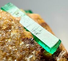 26 CT Well Terminated Top Green Panjsher Emerald Transparent Crystal On Matrix picture