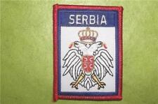 VINTAGE SERBIA SERBIAN COAT OF ARMS CREST w EAGLES EMBROIDERED EMBLEM PATCH ~NOS picture