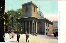 King's Chapel and School Street Boston MA Undivided Postcard 1905 picture