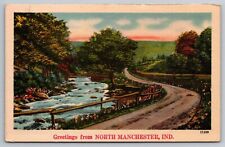 Greetings from North Manchester Indiana. Vintage Postcard picture